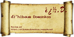 Öhlbaum Domonkos névjegykártya